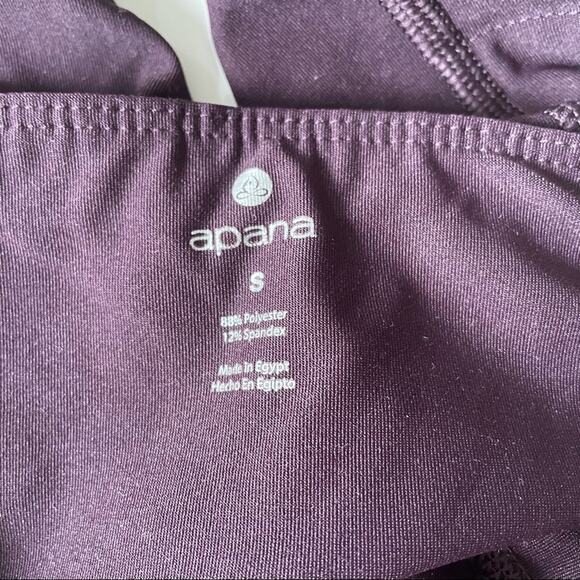 Apana Leggings Full Length Workout Yoga Exercise with Pockets Purple S EUC - Picture 3 of 8
